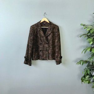 NOMADIC TRADERS Tweed Blazer Black Tan GUC | M
